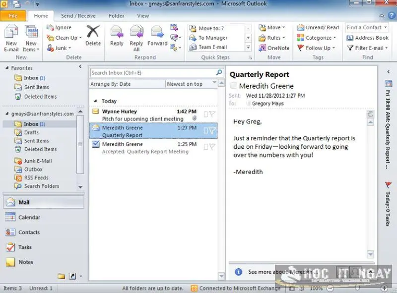 Quản lý cùng lúc lượng email lớn với Outlook 2010