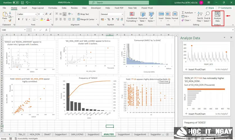 Phân tích đồ thị, dữ liệu đơn giản với Excel 2019