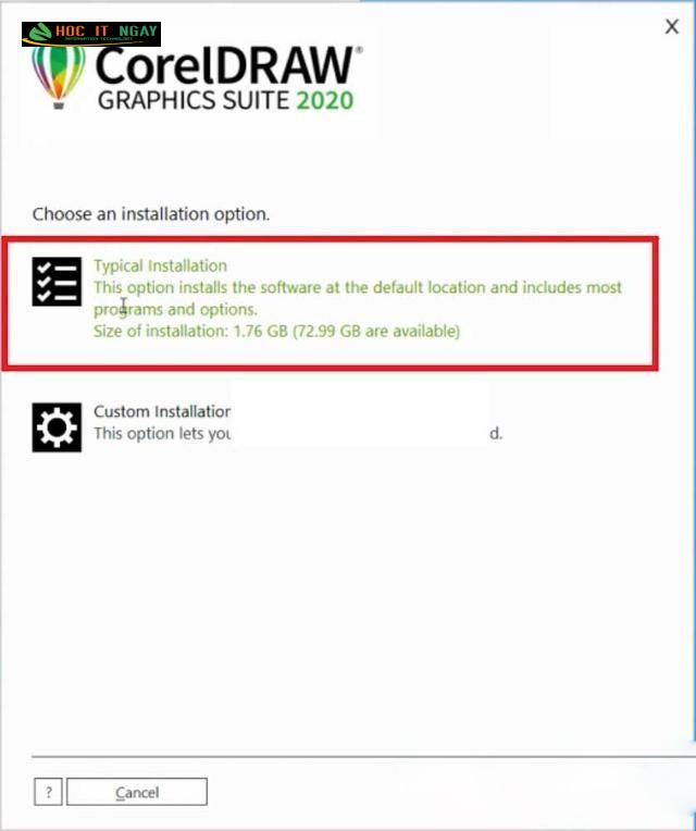 Tải CorelDraw 2020 Full vĩnh viễn: Hướng dẫn tải & cài đặt 16 Ấn chọn Typical installation