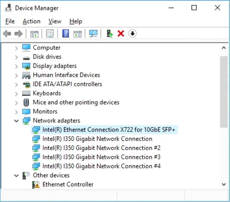 Nhấn Network Adapters để xem danh sách các bộ điều khiển wifi có sẵn trên thiết bị