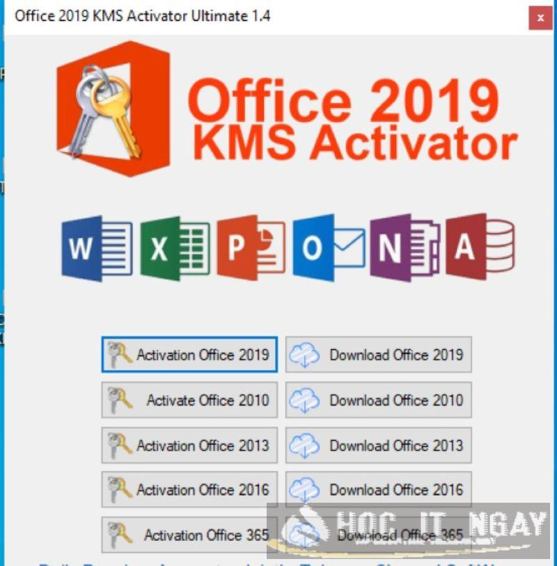 Giao diện công cụ KMS Activator Ultimate 1.4