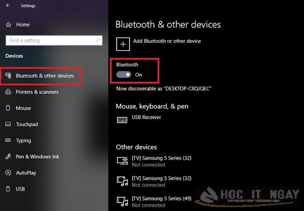 Cách tải và cài đặt Driver Bluetooth Win 10 hiệu quả 48 Trượt mở Bluetooth