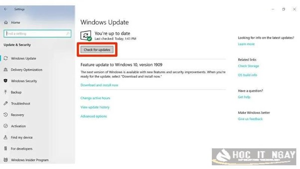Cách tải và cài đặt Driver Bluetooth Win 10 hiệu quả 59 Kiểm tra tại Check for updates