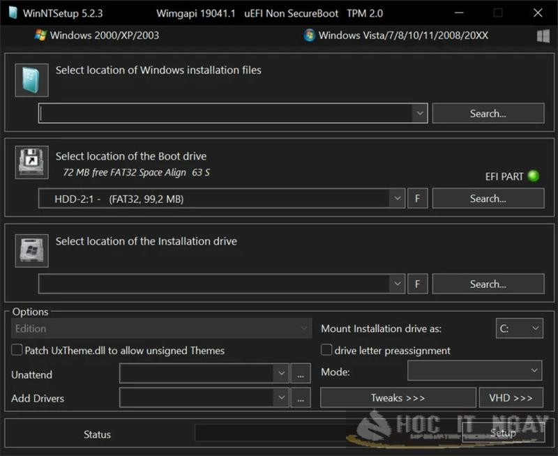 Hướng dẫn cài win bằng WinNTSetup theo 2 chuẩn UEFI và Legacy 4 Cài win bằng Winntsetup gồm loạt ưu điểm ấn tượng