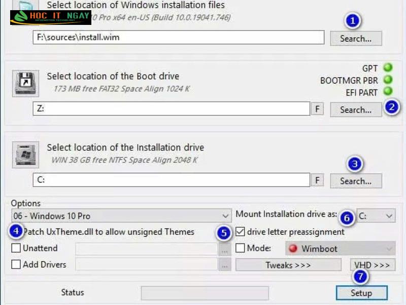 Hướng dẫn cài win bằng WinNTSetup theo 2 chuẩn UEFI và Legacy 6 cài win bằng winntsetup