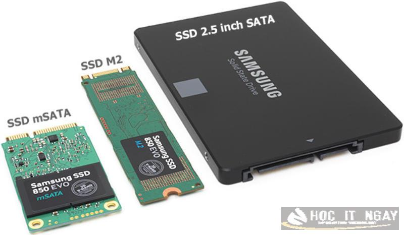 Hình ảnh minh họa các loại SSD phổ biến