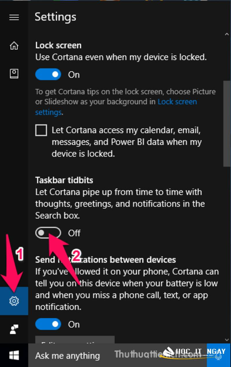 Chặn Cortana nảy lên đột ngột tại Taskbar