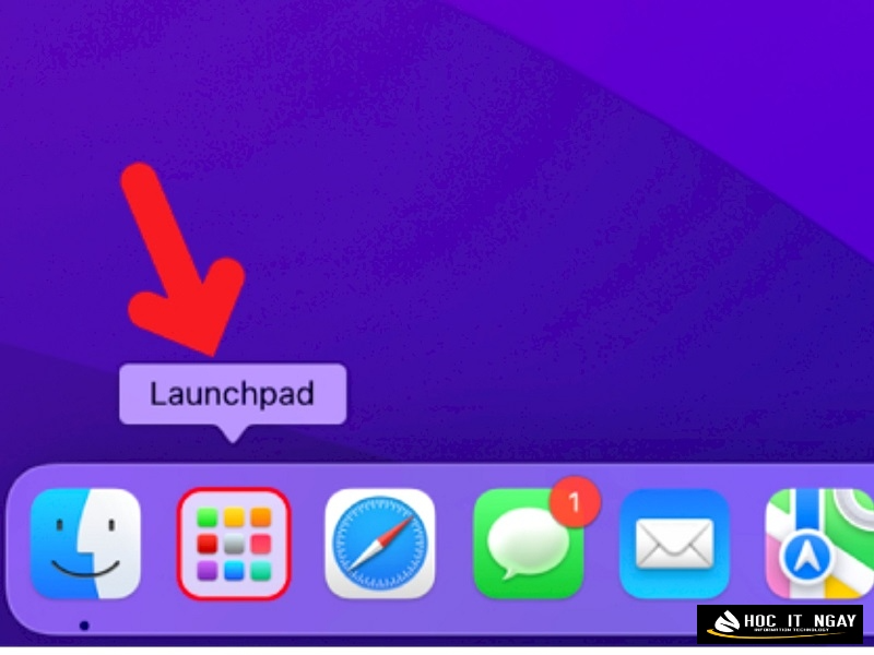 Nhấn chọn Launchpad để mở ứng dụng Calendar
