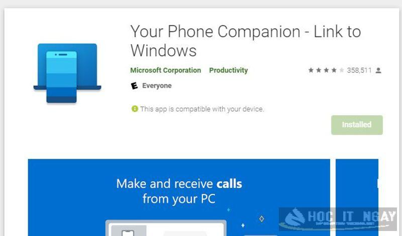 Tải ứng dụng Your Phone từ cửa hàng Microsoft Store
