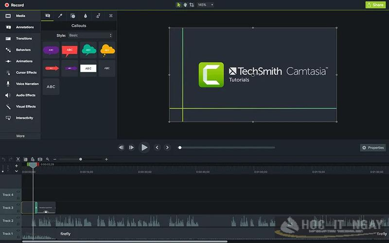 Công cụ Camtasia Studio chỉnh video chuyên nghiệp