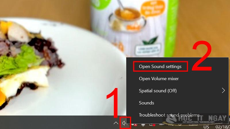 Chọn lệnh Open Sound settings