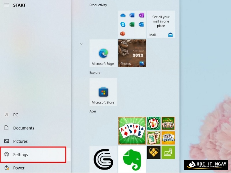 Hướng dẫn bật wifi Laptop trên Win 10 và 11 nhanh chóng 28 Nhấn nút Start và chọn Settings