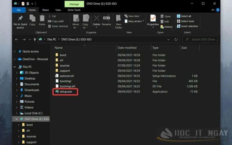 Cách reset máy tính win 10 về trạng thái ban đầu hiệu quả 42 Nhấn vào tệp setup.exe