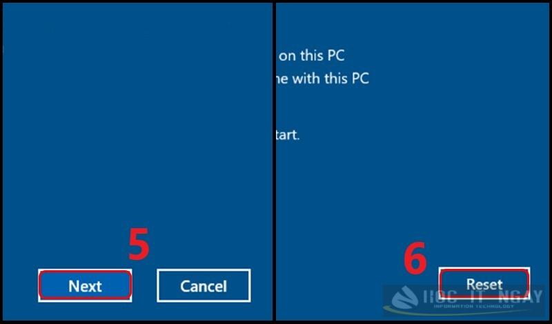 Cách reset máy tính win 10 về trạng thái ban đầu hiệu quả 26 Nhấn Next và tiếp tục chọn Reset