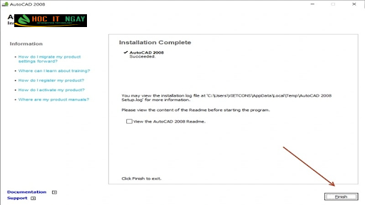 Download AutoCAD 2008 Full Crack 32/64 bit (Link Google Drive) 17 Bấm Finish