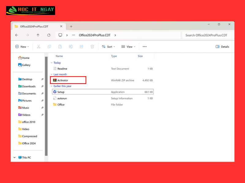 Download Office 2024 và hướng dẫn cài đặt chi tiết 17 Giải nén file Activator.