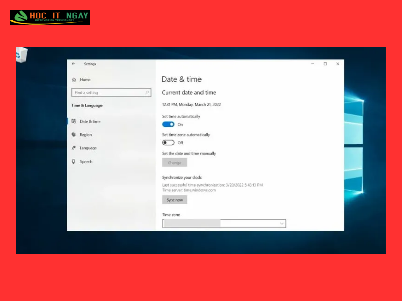 Chi tiết cách cài đặt Microsoft Store mới trên Windows 10 15 Tắt tùy chọn Set time automatically và bật lại